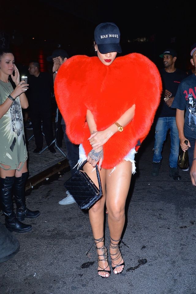 Rihanna Saint Laurent love heart cape
