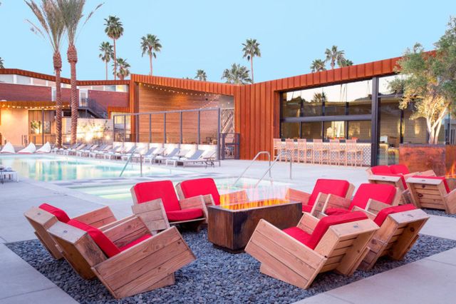Pool area at the Arrive hotel,  Palm Springs