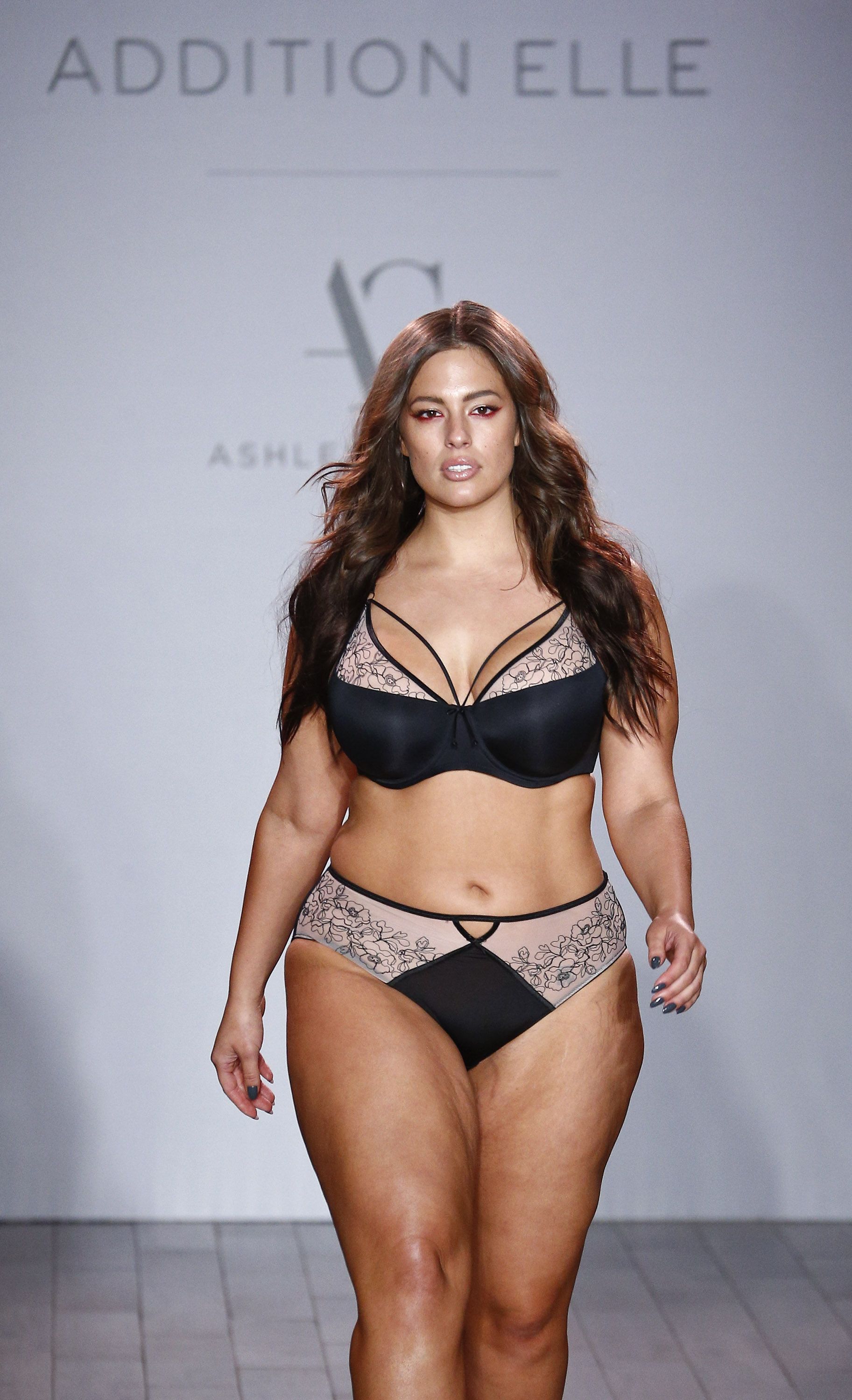 Ashley Graham Models Her Lingerie Collection At New York Fashion Week