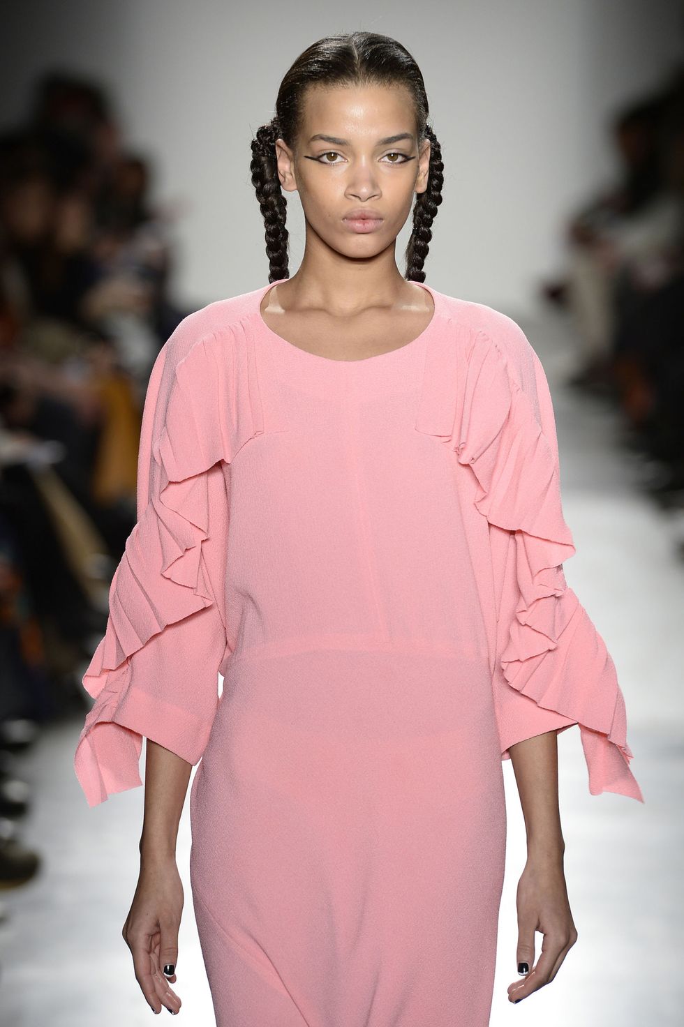 <p>On paper, pink and ruffles should have been too sickly sweet to make the cut. But in reality A Détacher's designer Monika Kowalska has managed to make a very modern, simple dress. Tick.</p>
