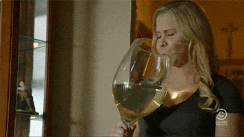 Amy Schumer drinking wine