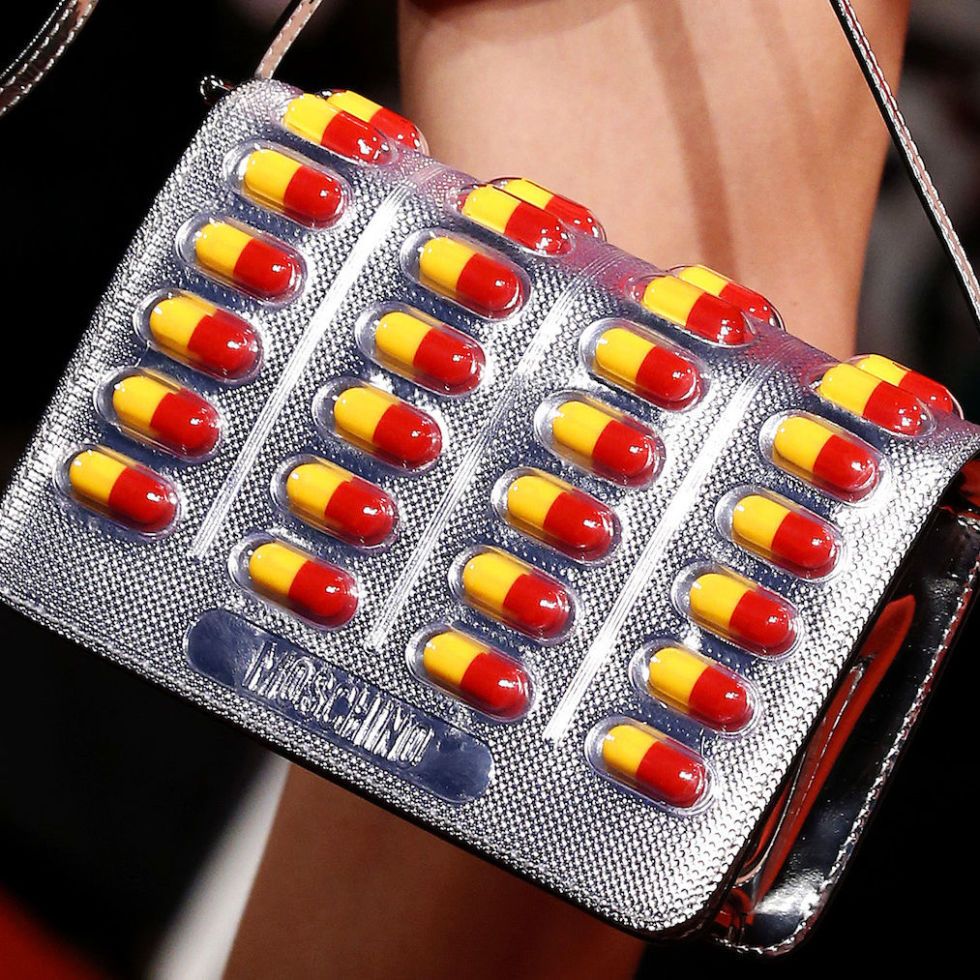 Moschino's controversial pill-themed accessories accused of glamorising  drug use