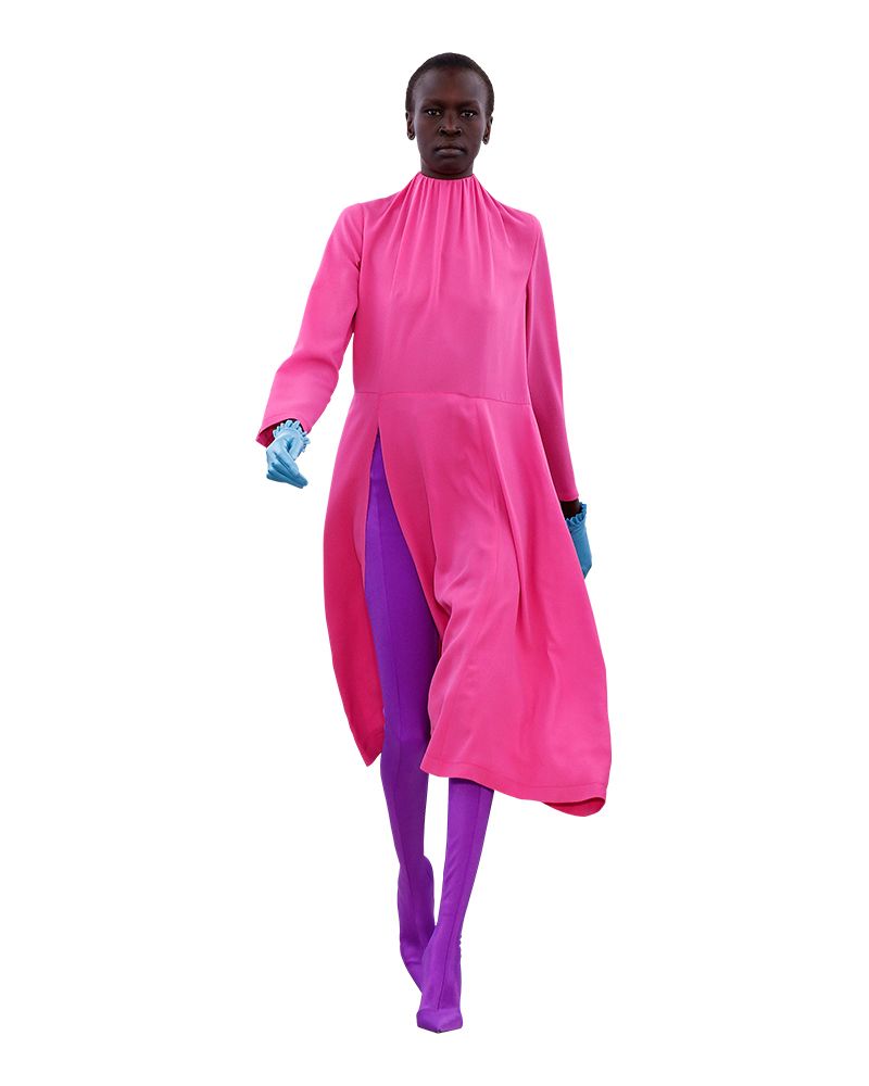 Sleeve, Shoulder, Magenta, Standing, Pink, Purple, Maroon, One-piece garment, Costume, Silk, 