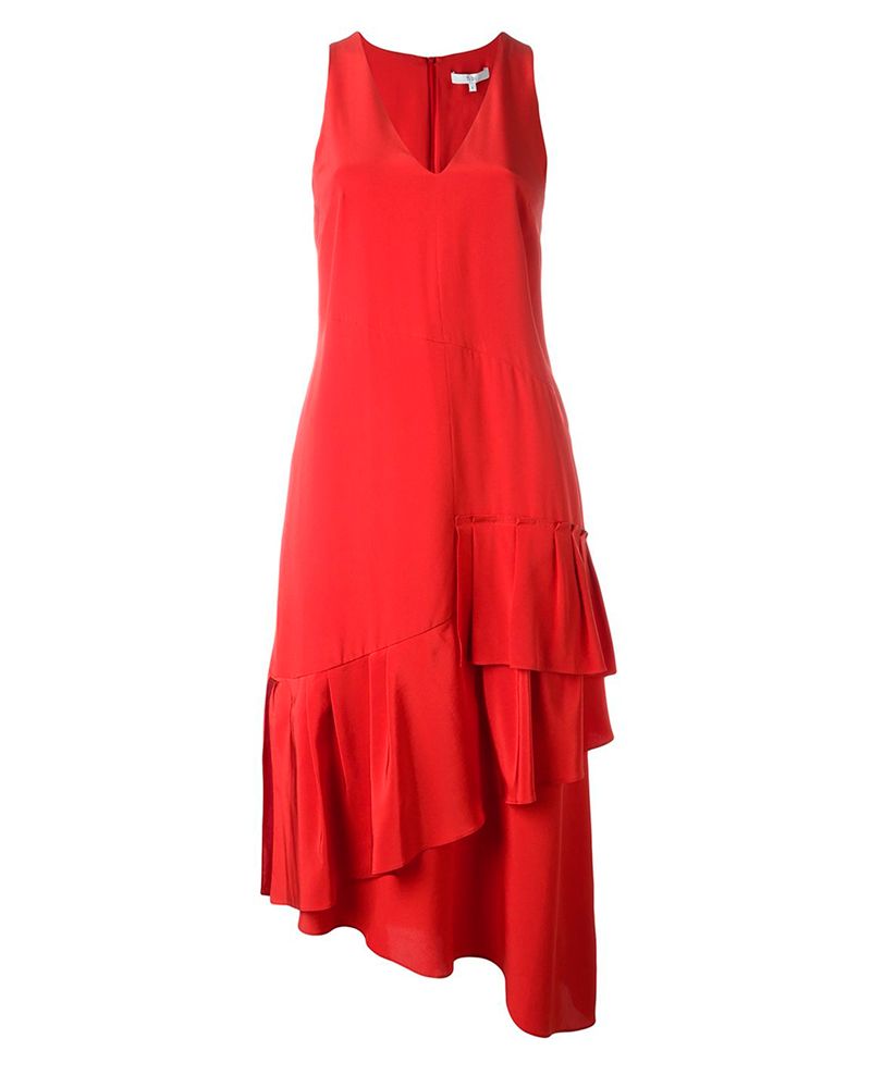 Sleeve, Dress, Textile, Red, One-piece garment, Day dress, Fashion, Pattern, Maroon, Fashion design, 