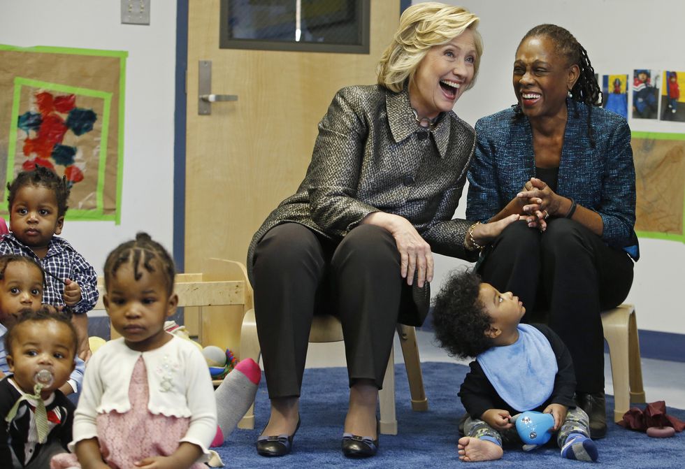 Hillary Clinton at a school | ELLE UK