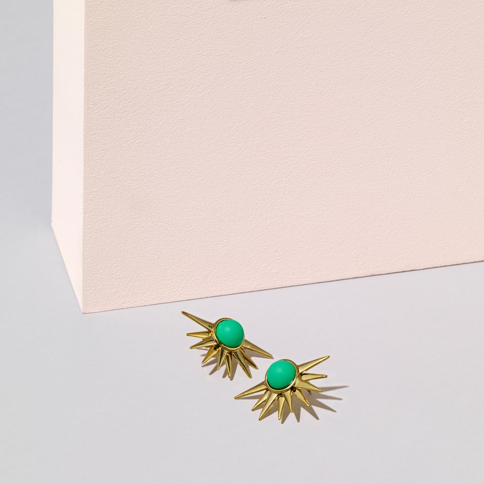 Sun ray motif earrings from  Not on the High Street