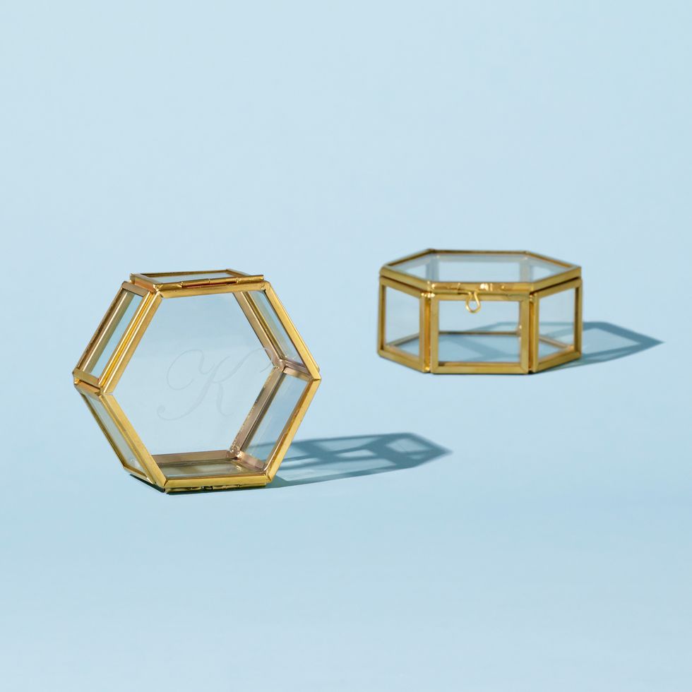 Mini Glass Hexagonal Jewellery Box from Not on The High Street
