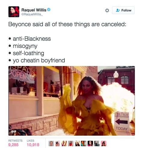 Reaction Tweet to Beyonce's Lemonade
