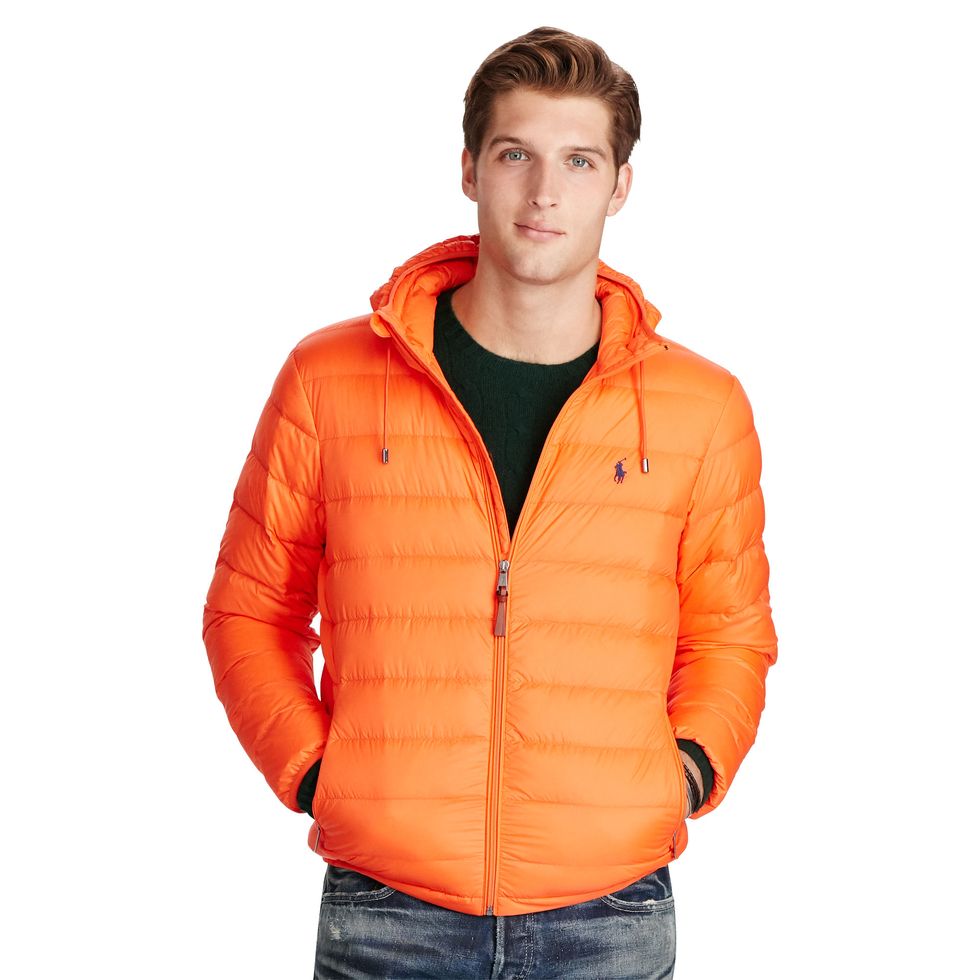 <p><strong data-redactor-tag="strong" data-verified="redactor">Packable Down Jacket, £259</strong></p><p>Perfect for the guy who doesn't mind a bit of attention, this bright orange jacket will get him noticed on the slopes. Plus, it conveniently folds up to fit in his carry-on.<span class="redactor-invisible-space" data-verified="redactor" data-redactor-tag="span" data-redactor-class="redactor-invisible-space"></span></p>