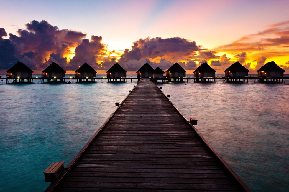 <p>The Maldives just might be the world's most romantic archipelago. The over-water bungalows provide a very private, secluded escape–not to mention a far more unique experience compared to the typical hotel suite. Honeymooners travel here for a view of the sunset that will never be obscured. </p>