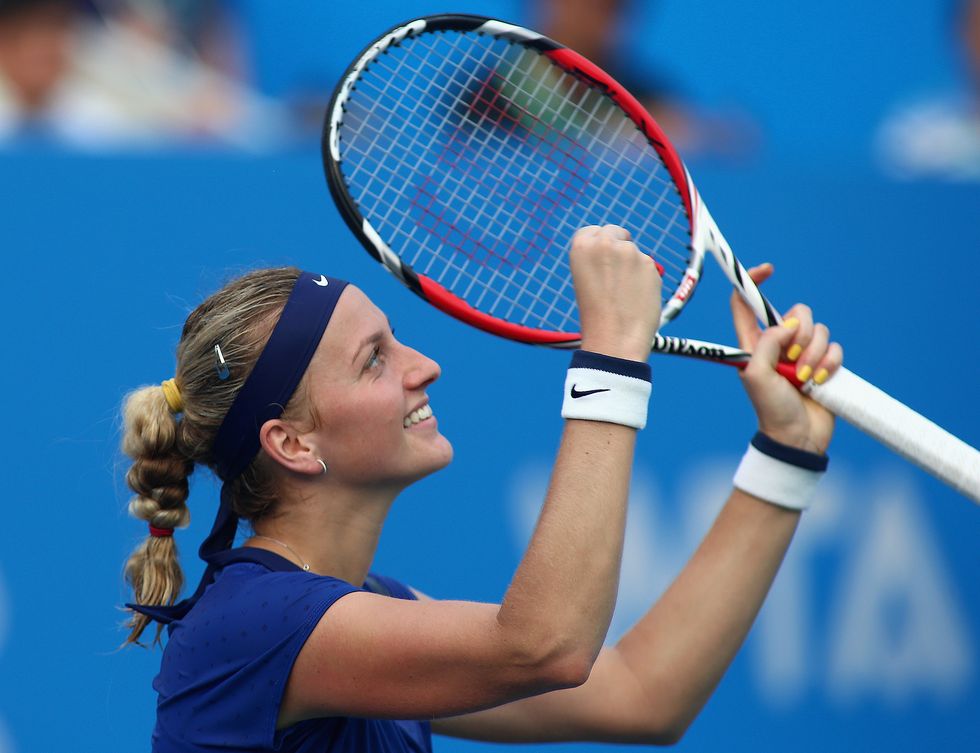 Petra Kvitova on court | ELLE UK