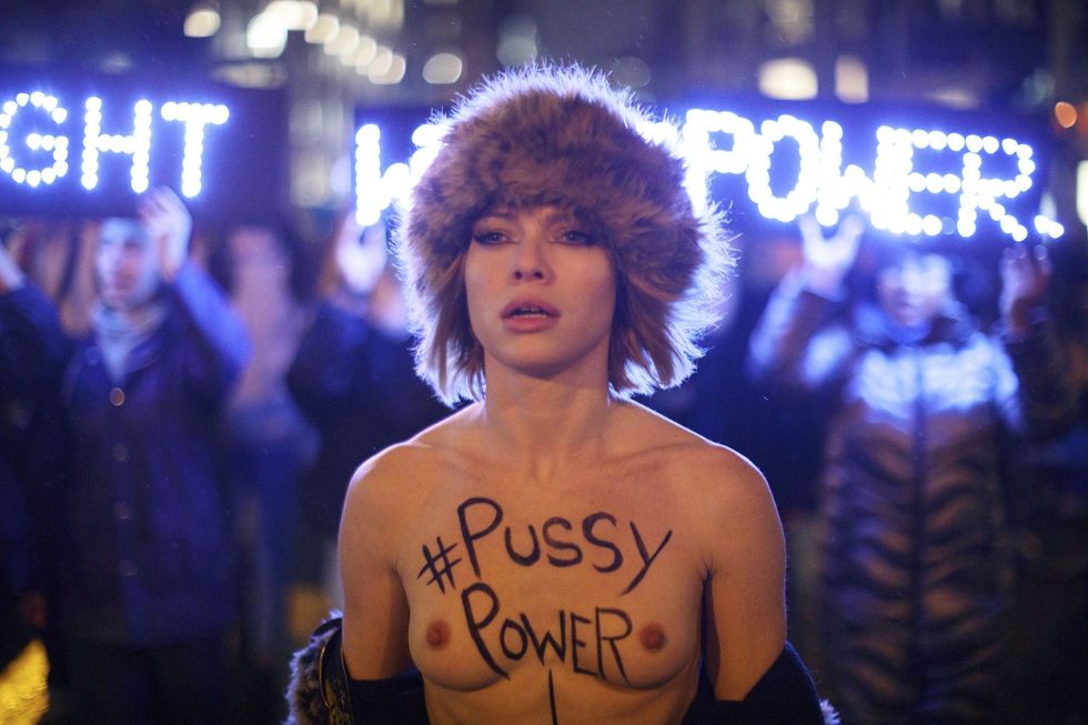 grab my pussy: female protestor