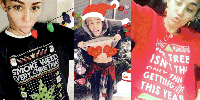 Miley Cyrus loves Christmas jumpers