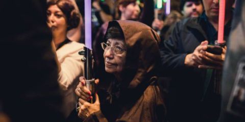 Woman at Star Wars vigil | ELLE UK