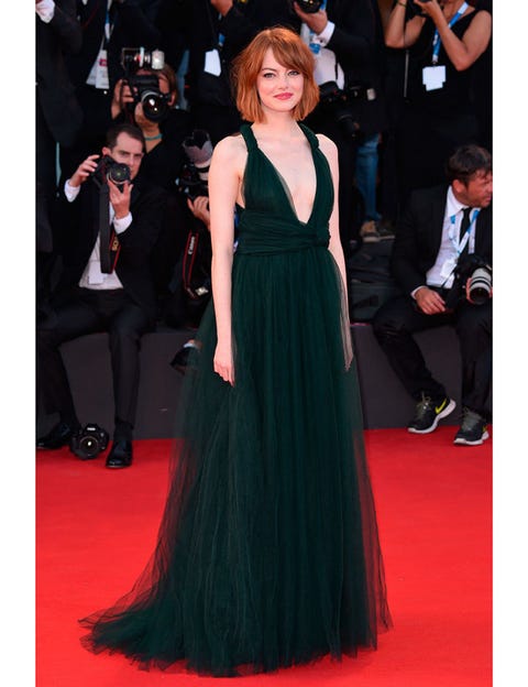 Emma Stone wears Valentino to the 'Birdman' film premiere at the 71st Venice International Film Festival