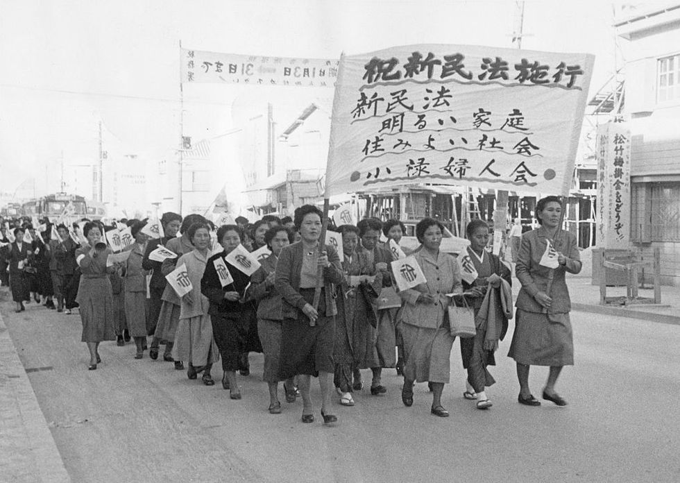 People, Crowd, Standing, Protest, Handwriting, Monochrome, Vintage clothing, Rebellion, Banner, 