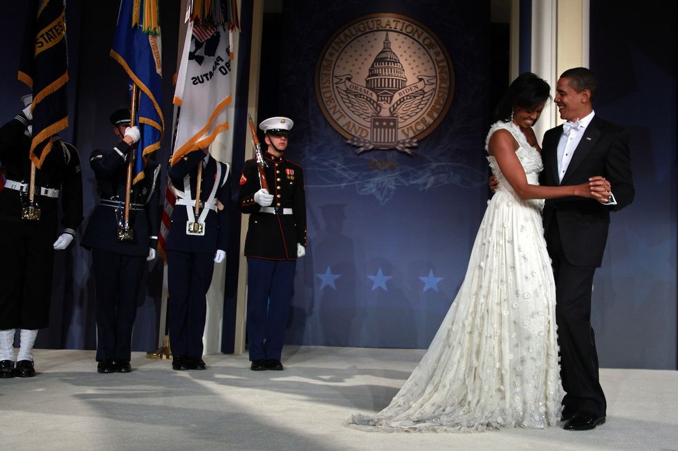 Michelle Obama and Barack Obama at 2008 Inaugural Ball