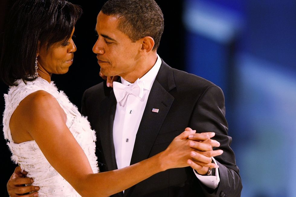 Michelle Obama and Barack Obama at 2008 Inaugural Ball