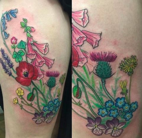 Petal, Flower, Tattoo, Flowering plant, Botany, Art, Temporary tattoo, Peach, Artwork, Illustration, 