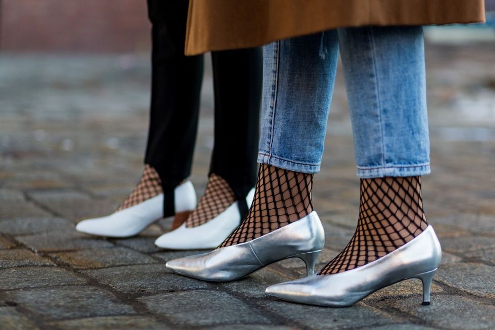 5 Easy Ways To Switch Up Your Winter Wardrobe: Fishnet tights | ELLE UK