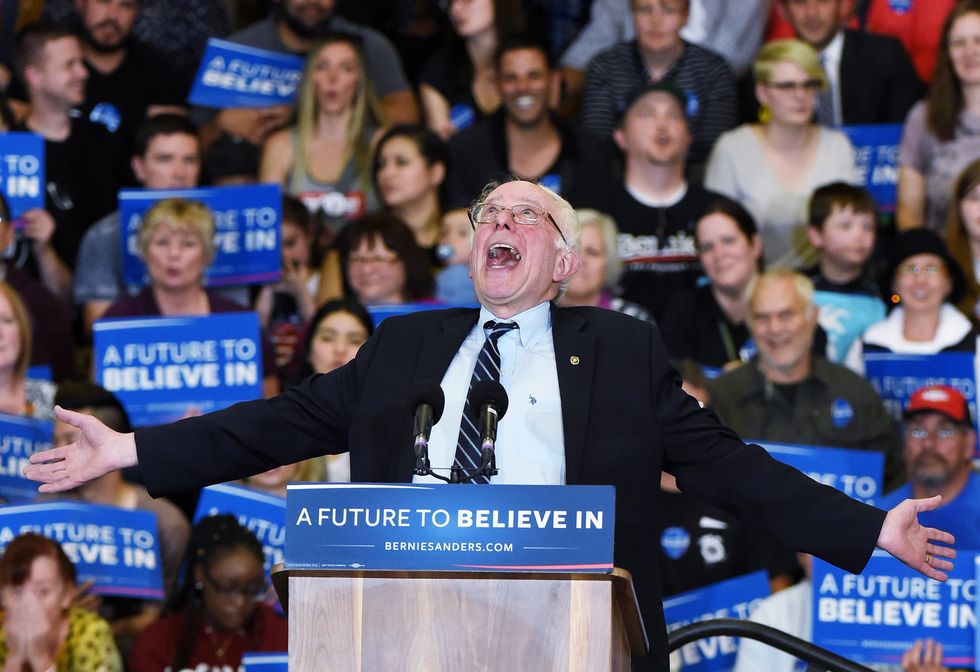 Bernie Sanders at rally | ELLE UK