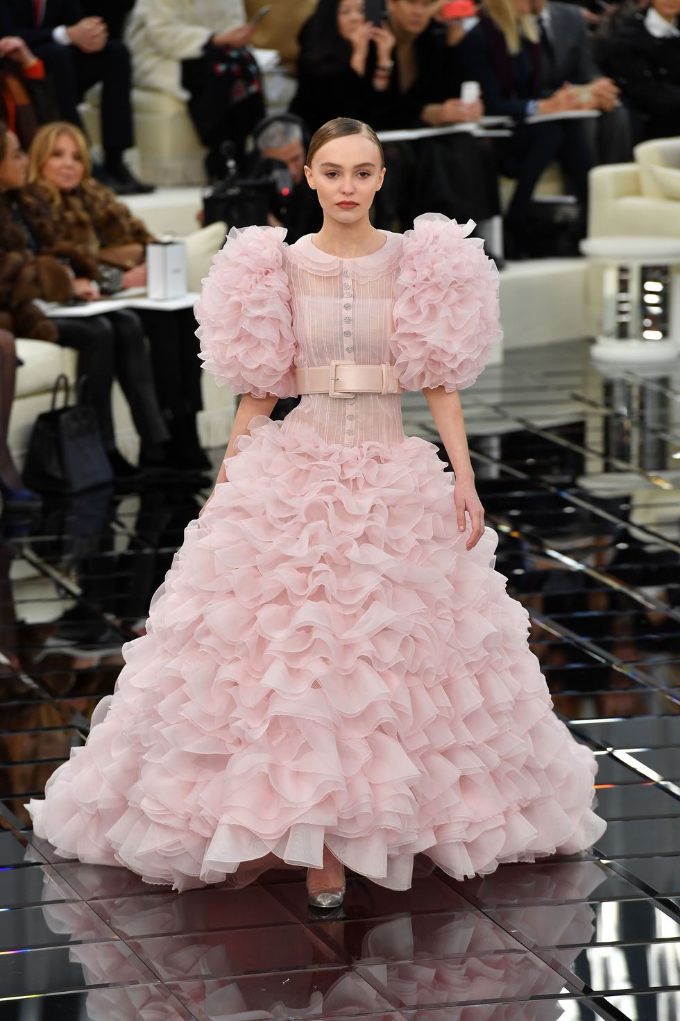Lily Rose Depp in Chanel couture show couture fashion week January 2017