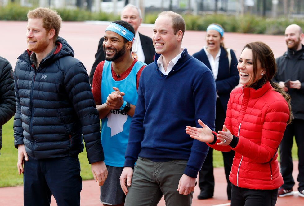 Prince Harry, Prince William and Kate Middleton run | ELLE  UK