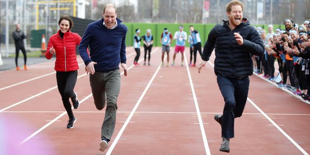 Prince William, Harry and Kate Middleton run race | ELLE UK