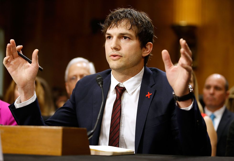 Ashton Kutcher at Congress discussing human trafficking | ELLE UK