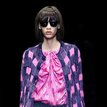 Eyewear, Vision care, Style, Magenta, Street fashion, Purple, Black hair, Fashion, Bangs, Fashion model, 