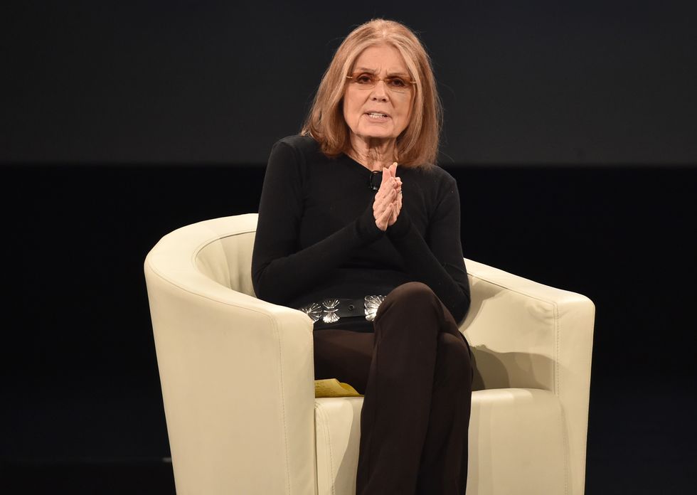 Gloria Steinem speaking at talk | ELLE UK