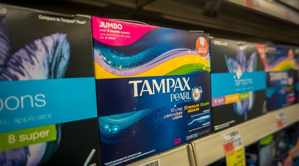 Tampons for sale in the supermarket