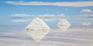 Sky, Cloud, Salt lake, Landscape, Pyramid, Triangle, Monument, Salt evaporation pond, 
