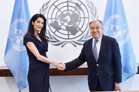 Amal Clooney at the UN meeting secretary-general