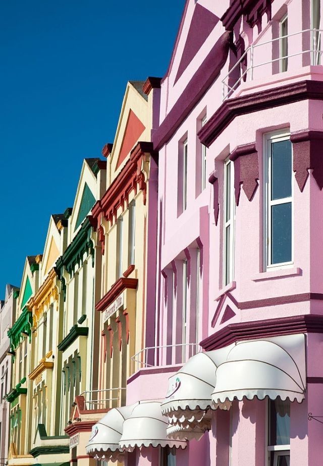 Architecture, Building, Property, House, Pink, Town, Neighbourhood, Residential area, Facade, Home, 