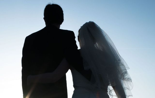 Wedding bride silhouette