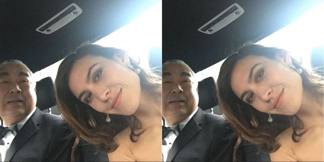 Alexa Chung and her dad