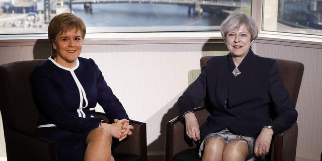 Theresa May and Nicola Sturgeon in Glasgow | ELLE UK