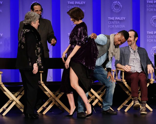 HOLLYWOOD, CA - MARCH 26: Actors Kathy Bates, Sarah Paulson, Cuba Gooding Jr. Denis O'Hare attend The Paley Center For Media's 34th Annual PaleyFest Los Angeles 'American Horror Story 'Roanoke' screening and panel at Dolby Theatre on March 26, 2017 in Hollywood, California. (Photo by Frazer Harrison/Getty Images)