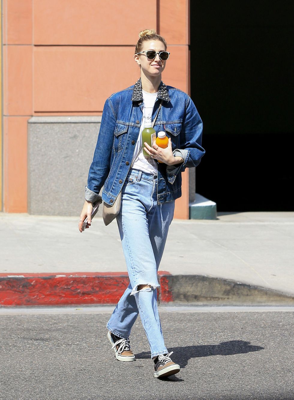 Dress by Number: Alessandra Ambrosio's Double Denim and Hermes Belt