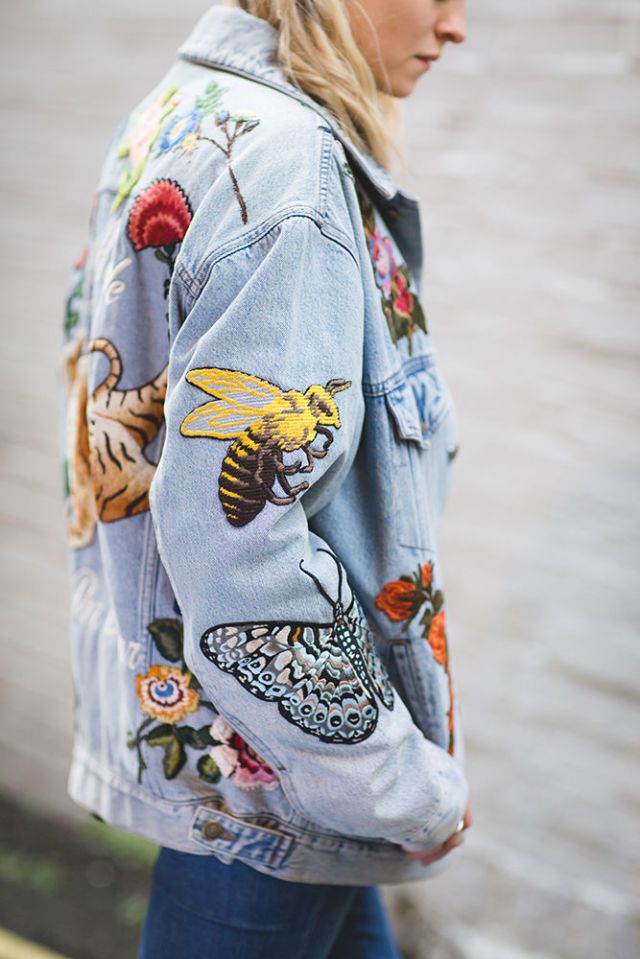gucci denim embroidered jacket
