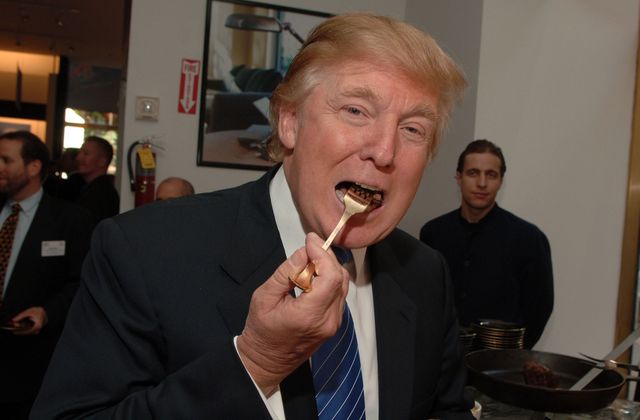 Donald Trump eating chocolate cake