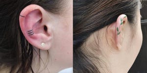 Helix tattoos - ear tattoos