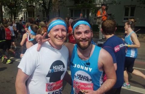 Jonny Benjamin, Neil Laybourne run the marathon
