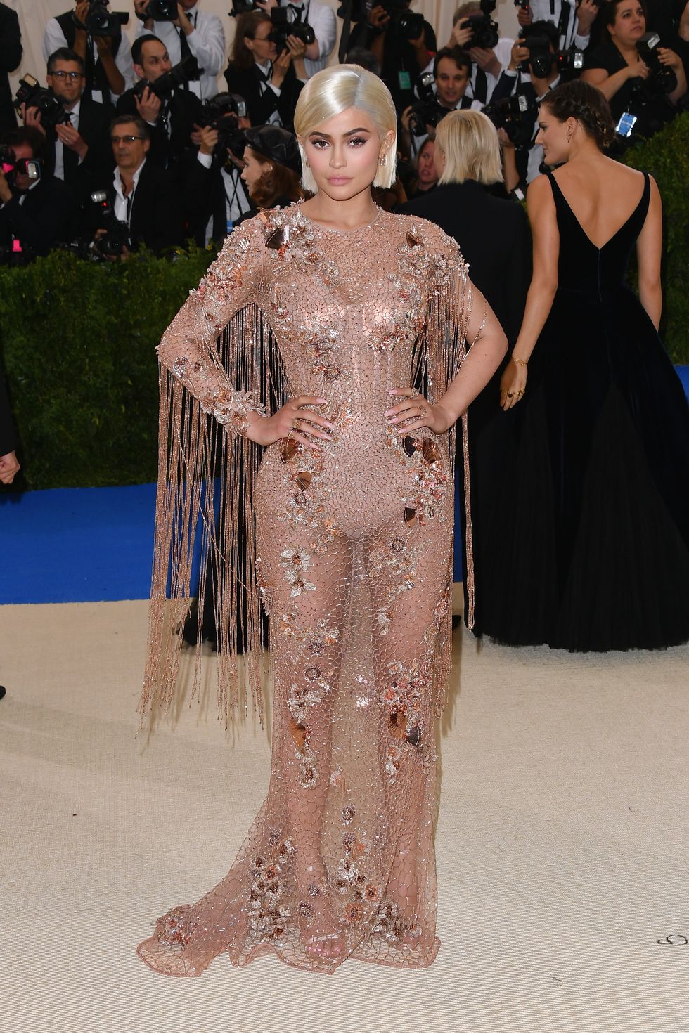 Kylie Jenner in Naked Versace Dress at Met Gala 2017 - Kylie