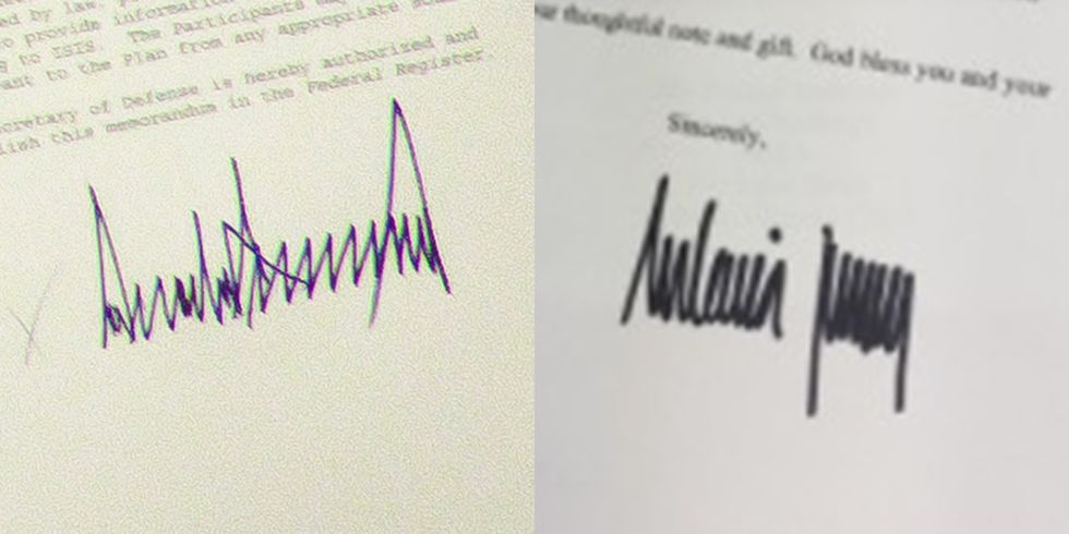 Donald Trump and Melania's signature comparison