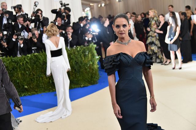 Katie Holmes at the 2017 Met Gala, says she's saving some of her gowns for daughter Suri