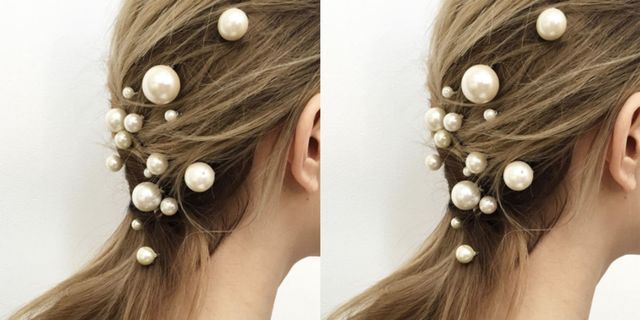 This Ethereal Wedding Updo Is Like A Chanel Necklace For Your Hair