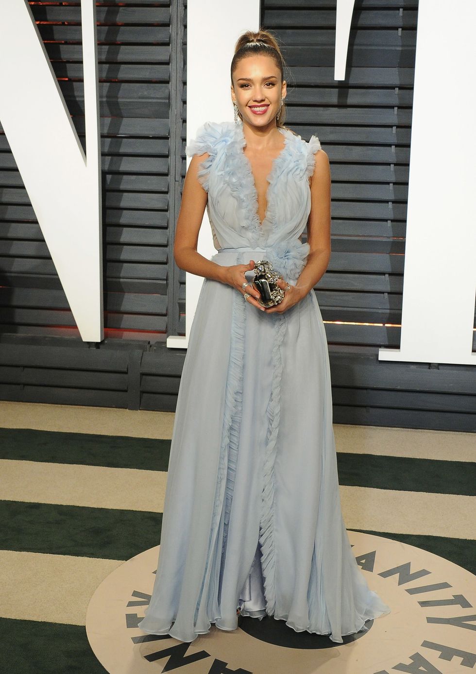 Jessica Alba Ralph & Russo gown at Vanity Fair oscar's party 2017