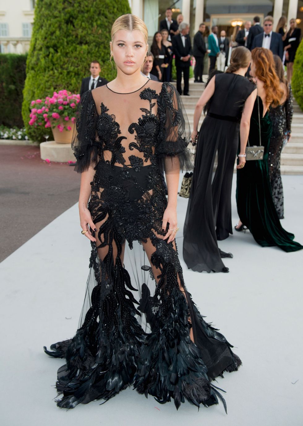 Sofia Richie in Alberta Ferretti couture dress at cannes amfAR gala 2017